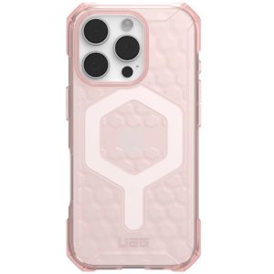 Apple iPhone 16 Pro, Műanyag hátlap védőtok, szilikon keret, közepesen ütésálló, légpárnás sarok, Magsafe töltővel kompatibilis, UAG Essential, áttetsző/rózsaszín