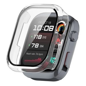 Huawei Watch D2, Műanyag védőkeret, kijelzővédő üveggel, közepesen ütésálló, szíj nélkül, átlátszó