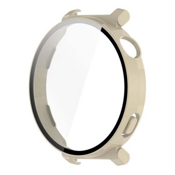 Huawei Watch GT5 Pro (42 mm), Műanyag védőkeret, kijelzővédő üveggel, közepesen ütésálló, szíj nélkül, fehér