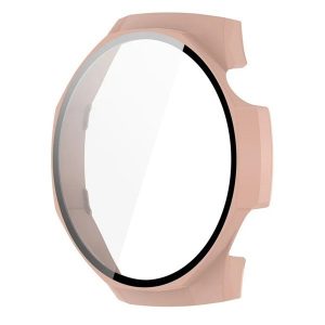 Huawei Watch GT5 Pro (46 mm), Műanyag védőkeret, kijelzővédő üveggel, közepesen ütésálló, szíj nélkül, rózsaszín