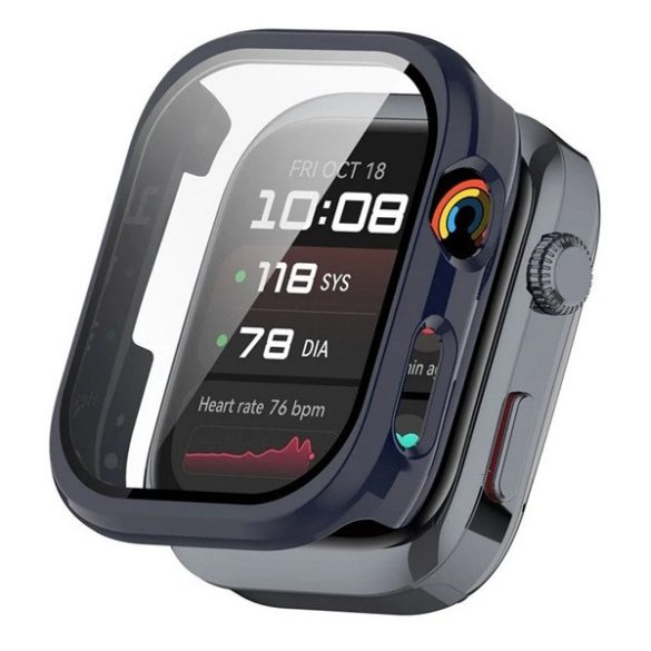 Huawei Watch D2, Műanyag védőkeret, kijelzővédő üveggel, közepesen ütésálló, szíj nélkül, sötétkék