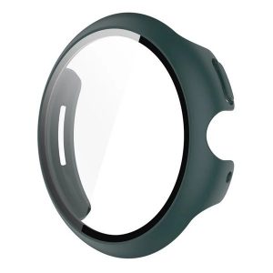 Google Pixel Watch 3 (41 mm), Műanyag védőkeret, kijelzővédő üveggel, közepesen ütésálló, szíj nélkül, sötétzöld