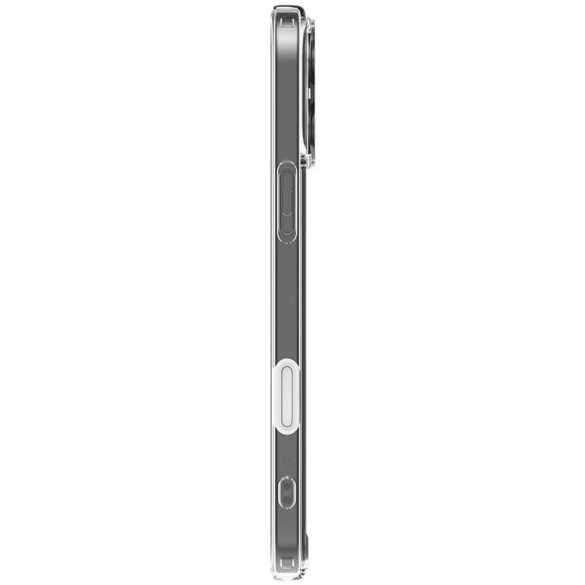 Apple iPhone 16 Pro, Műanyag hátlap védőtok + szilikon keret, Magsafe töltővel kompatibilis, érintő funkciós gombfedéllel, Spigen Ultra Hybrid "T" Mag, átlátszó/szürke