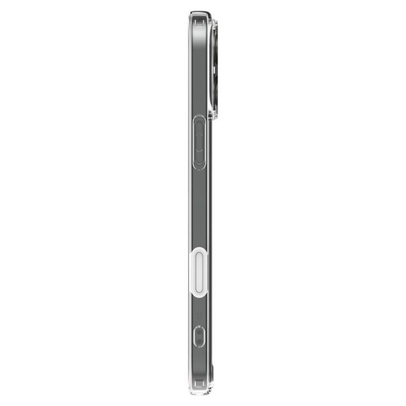Apple iPhone 16 Pro Max, Műanyag hátlap védőtok + szilikon keret, Magsafe töltővel kompatibilis, érintő funkciós gombfedéllel, Spigen Ultra Hybrid "T" Mag, átlátszó/fehér