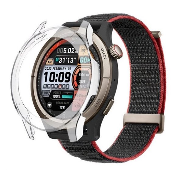 Amazfit Cheetah Pro, Műanyag védőkeret, közepesen ütésálló, szíj nélkül, átlátszó