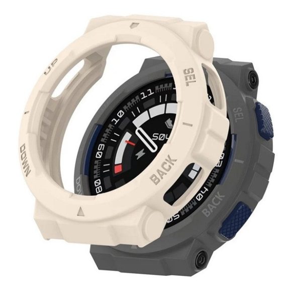 Amazfit Active Edge, Szilikon védőkeret, közepesen ütésálló, szíj nélkül, krém