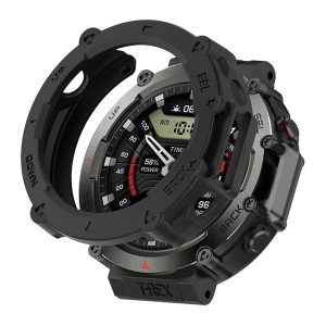 Amazfit T-Rex Ultra, Szilikon védőkeret, közepesen ütésálló, szíj nélkül, fekete