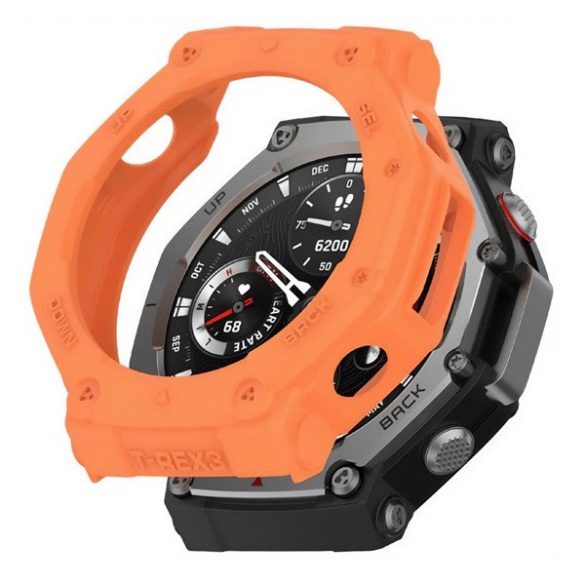 Amazfit T-Rex 3, Szilikon védőkeret, közepesen ütésálló, szíj nélkül, narancssárga