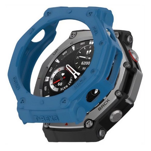 Amazfit T-Rex 3, Szilikon védőkeret, közepesen ütésálló, szíj nélkül, sötétkék