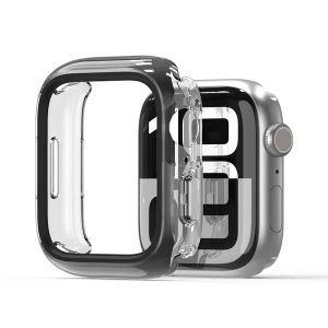 Apple Watch 10 (46 mm), Műanyag + szilikon védőkeret, szíj nélkül, közepesen ütésálló, Dux Ducis Camo, átlátszó/fekete