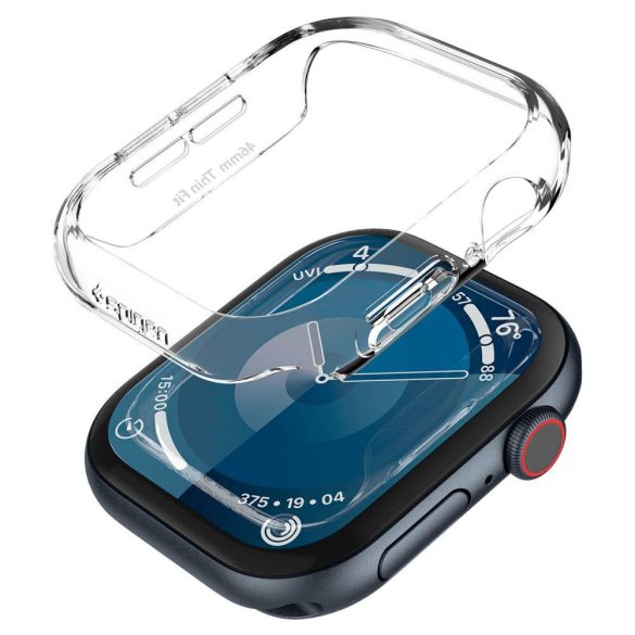 Apple Watch 10 (46 mm), Műanyag védőkeret, szíj nélkül, Spigen Thin Fit, átlátszó