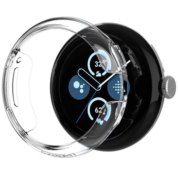 Google Pixel Watch 3 (41 mm), Műanyag védőkeret, szíj nélkül, Spigen Thin Fit, átlátszó