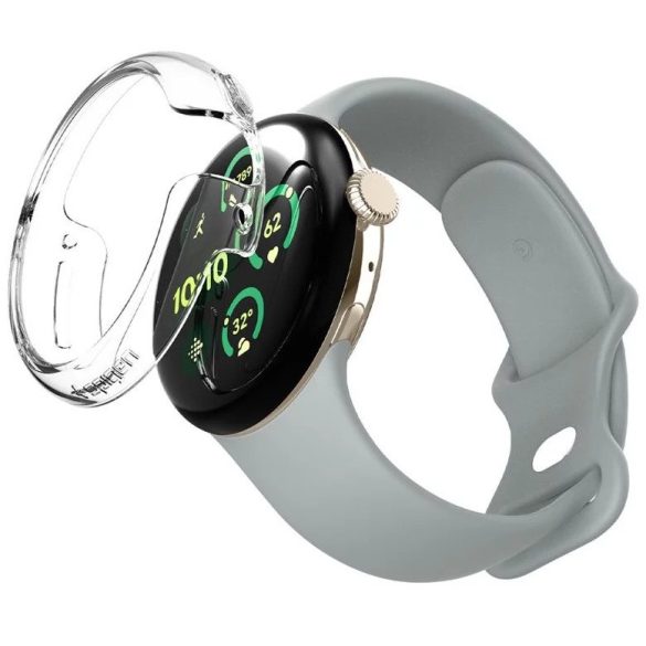 Google Pixel Watch 3 (41 mm), Műanyag védőkeret, szíj nélkül, Spigen Thin Fit, átlátszó