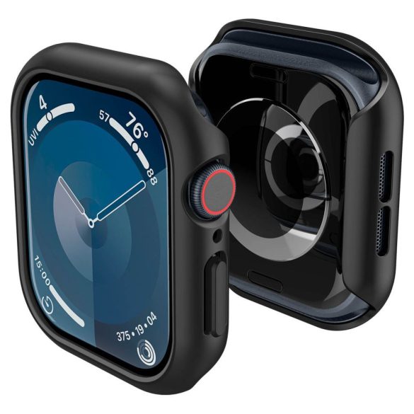 Apple Watch 10 (46 mm), Műanyag védőkeret, szíj nélkül, Spigen Thin Fit, fekete