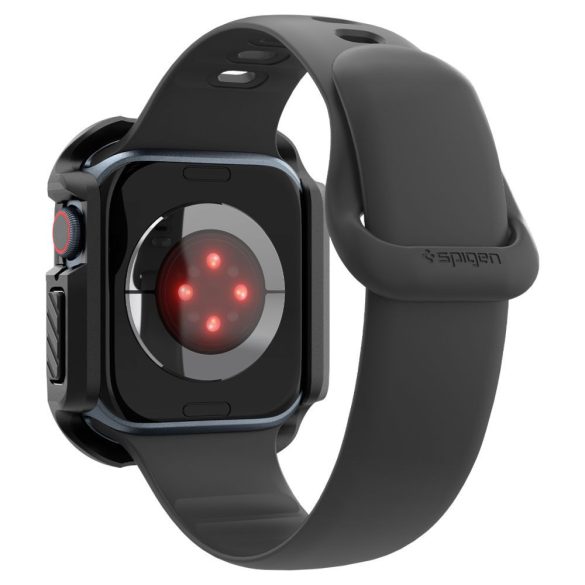 Apple Watch 10 (46 mm), Műanyag védőkeret, kijelzővédő üveggel, szíj nélkül, közepesen ütésálló, Spigen Tough Armor, fekete