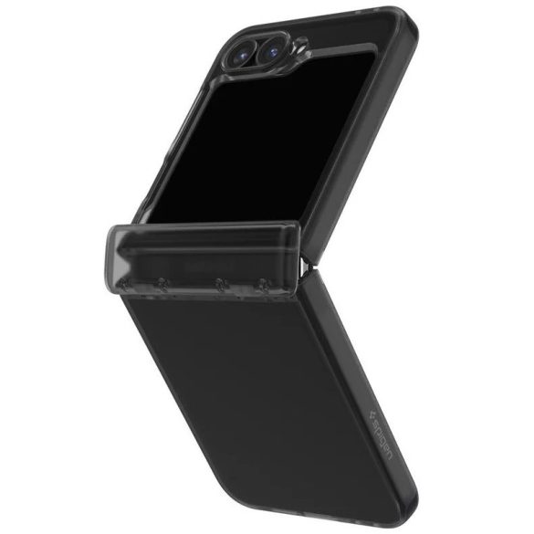 Samsung Galaxy Z Flip6 SM-F741B, Műanyag hátlap védőtok + szilikon keret, közepesen ütésálló, zsanérvédő, Spigen Ultra Hybrid Pro, áttetsző/szürke