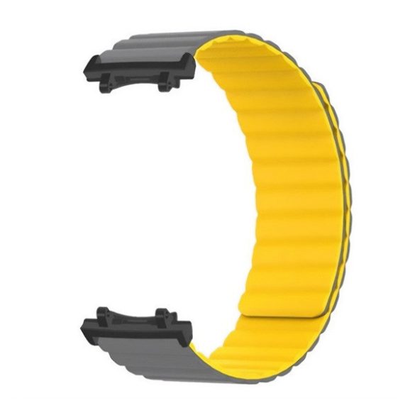 Amazfit T-Rex 3, szilikon pótszíj, mágneses zár, 3D minta, világosszürke/sárga