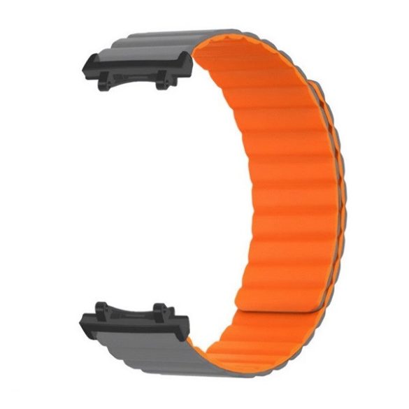 Amazfit T-Rex 3, szilikon pótszíj, mágneses zár, 3D minta, világosszürke/narancssárga