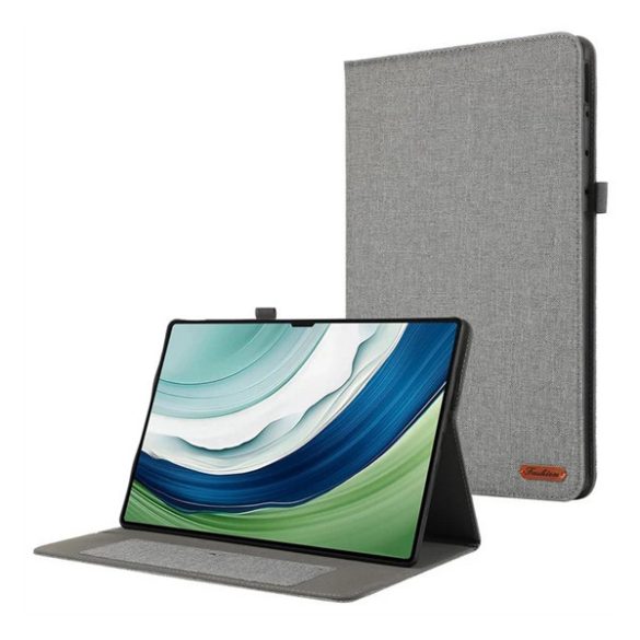 Huawei MatePad Pro (12.2) (2024), mappa tok, stand, textil hatás, világosszürke