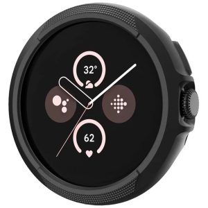 Google Pixel Watch 3 (45 mm), Szilikon védőkeret, közepesen ütésálló, Spigen Liquid Air, fekete