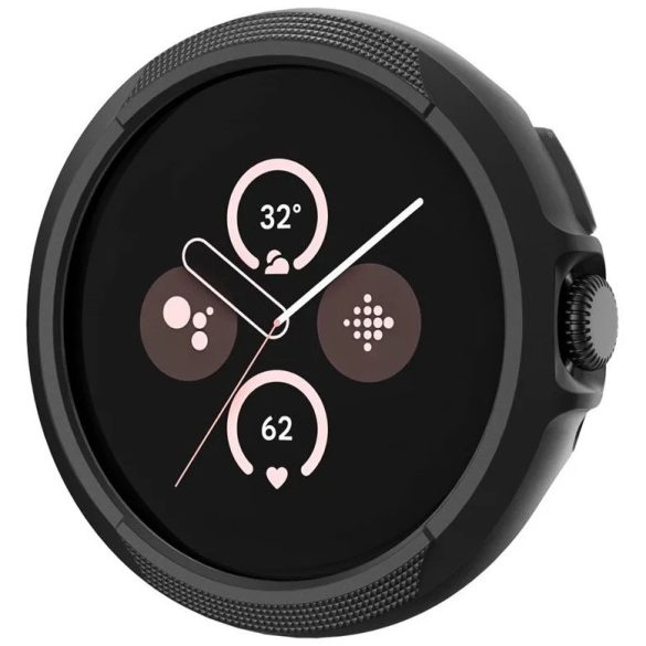 Google Pixel Watch 3 (45 mm), Szilikon védőkeret, közepesen ütésálló, Spigen Liquid Air, fekete