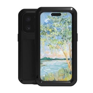 Apple iPhone 16 Pro, Szilikon tok, Love Mei Powerful Defender, ütésálló, fekete