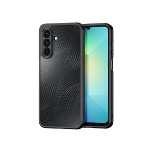 Samsung Galaxy A26 5G SM-A266B, Műanyag hátlap védőtok + szilikon keret, hullám minta, Dux Ducis Aimo, áttetsző/fekete