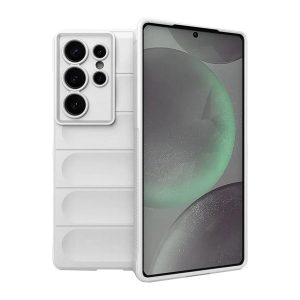 Samsung Galaxy S25 Ultra SM-S938, Szilikon tok, közepesen ütésálló, 3D minta, fehér
