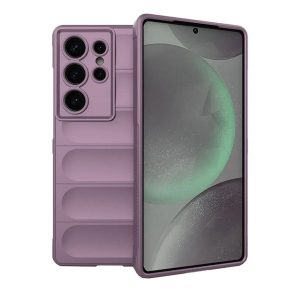 Samsung Galaxy S25 Ultra SM-S938, Szilikon tok, közepesen ütésálló, 3D minta, lila