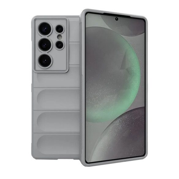 Samsung Galaxy S25 Ultra SM-S938, Szilikon tok, közepesen ütésálló, 3D minta, világosszürke