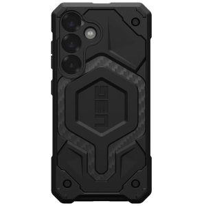 Samsung Galaxy S25 SM-S931, Műanyag hátlap védőtok, szilikon belső, közepesen ütésálló, mágneses, karbon minta, UAG Monarch Pro, mintás/fekete