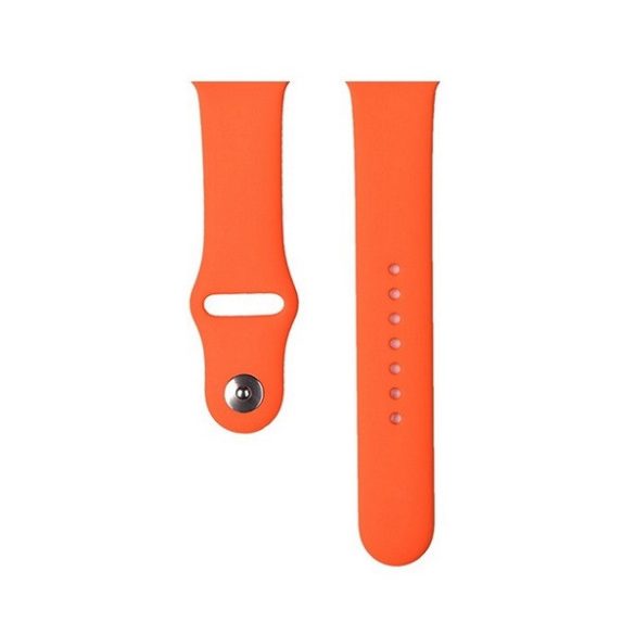 Apple Watch 4-6, SE, SE (2022) (42 / 44 mm) / Watch 7-9 (45 mm) / Watch 10 (46 mm) / Watch Ultra 1-2 (49 mm), szilikon pótszíj, állítható, Devia Delux Sport, narancssárga