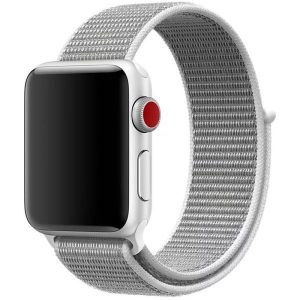 Apple Watch 4-6, SE, SE (2022) (42 / 44 mm) / Watch 7-9 (45 mm) / Watch 10 (46 mm) / Watch Ultra 1-2 (49 mm), textíl pótszíj, szilikon keret, állítható, Devia Delux Sport3, szürke