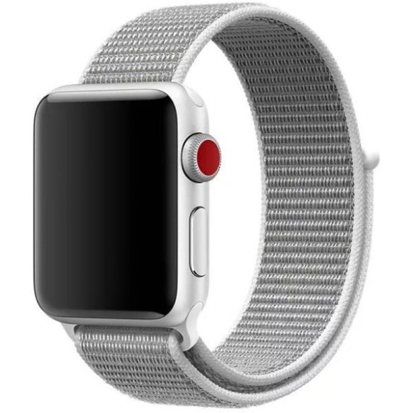 Apple Watch 4-6, SE, SE (2022) (42 / 44 mm) / Watch 7-9 (45 mm) / Watch 10 (46 mm) / Watch Ultra 1-2 (49 mm), textíl pótszíj, szilikon keret, állítható, Devia Delux Sport3, szürke