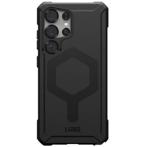 Samsung Galaxy S25 Ultra SM-S938, Műanyag hátlap védőtok, szilikon keret, közepesen ütésálló, légpárnás sarok, Magsafe töltővel kompatibilis, UAG Essential, fekete