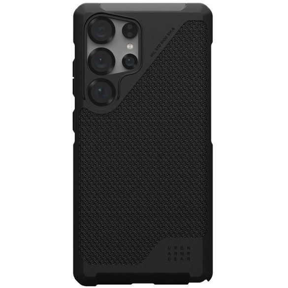 Samsung Galaxy S25 Ultra SM-S938, Műanyag hátlap védőtok + szilikon keret, közepesen ütésálló, Magsafe kompatibilis, szőtt minta, UAG Metropolis LT Magsafe, mintás/fekete