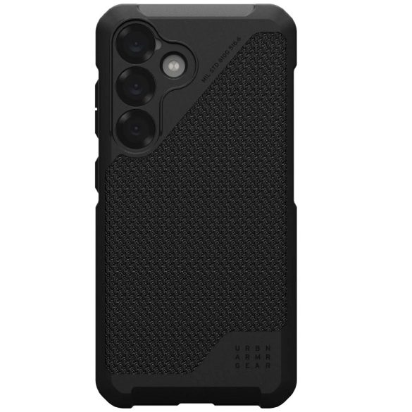 Samsung Galaxy S25 SM-S931, Műanyag hátlap védőtok + szilikon keret, közepesen ütésálló, Magsafe kompatibilis, szőtt minta, UAG Metropolis LT Magsafe, mintás/fekete