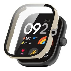 Xiaomi Redmi Watch 5, Műanyag védőkeret, kijelzővédő üveggel, közepesen ütésálló, szíj nélkül, fehér