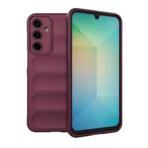 Samsung Galaxy A56 5G SM-A566B, Szilikon tok, közepesen ütésálló, 3D minta, bordó