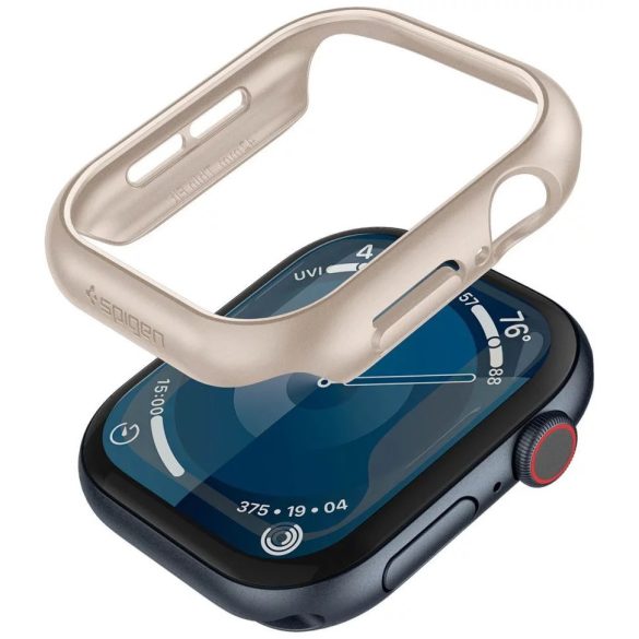 Apple Watch 10 (42 mm), Műanyag védőkeret, szíj nélkül, Spigen Thin Fit, arany
