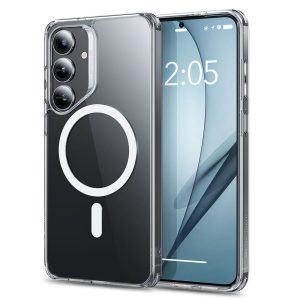 Samsung Galaxy S25 Plus SM-S936, Szilikon tok, közepesen ütésálló, légpárnás sarok, Magsafe kompatibilis, ESR Classic Hybrid HaloLock, átlátszó