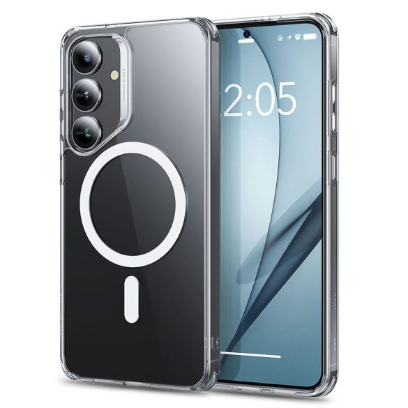 Samsung Galaxy S25 Plus SM-S936, Szilikon tok, közepesen ütésálló, légpárnás sarok, Magsafe kompatibilis, ESR Classic Hybrid HaloLock, átlátszó