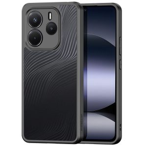 Xiaomi Redmi Note 14 5G (Global), Műanyag hátlap védőtok + szilikon keret, hullám minta, Dux Ducis Aimo, áttetsző/fekete