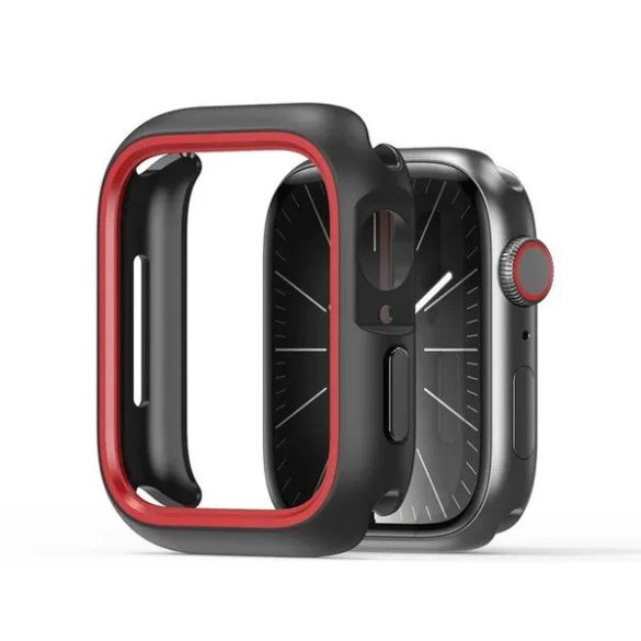 Apple Watch 10 (46 mm), Műanyag + szilikon védőkeret, szíj nélkül, közepesen ütésálló, Dux Ducis Bamo, piros