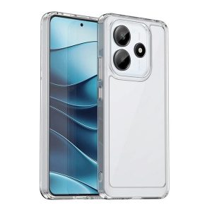 Xiaomi Redmi Note 14 5G (Global), Műanyag hátlap védőtok + szilikon keret, közepesen ütésálló, átlátszó hátlap, átlátszó