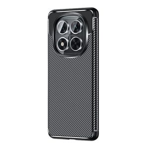 Xiaomi Redmi Note 14 Pro 5G (Global) / Poco X7, Szilikon tok, közepesen ütésálló, légpárnás sarok, karbon minta, fekete