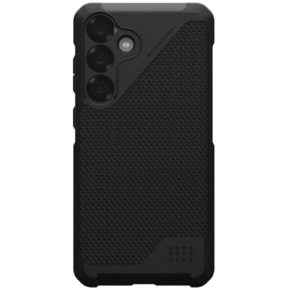 Samsung Galaxy S25 Plus SM-S936, Műanyag hátlap védőtok + szilikon keret, közepesen ütésálló, Magsafe kompatibilis, szőtt minta, UAG Metropolis LT Magsafe, mintás/fekete