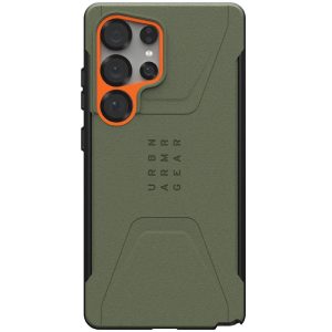 Samsung Galaxy S25 Ultra SM-S938, Műanyag hátlap védőtok, szilikon belső, közepesen ütésálló, Magsafe kompatibilis, UAG Civilian Pro Magsafe, zöld/narancs