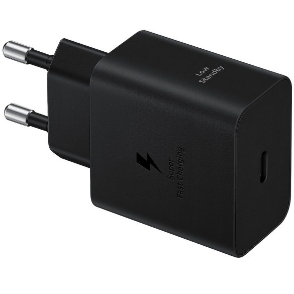 Hálózati töltő adapter, 45W, USB Type-C aljzat, PD, PDO / PPS, gyorstöltés, Samsung, fekete, gyári
