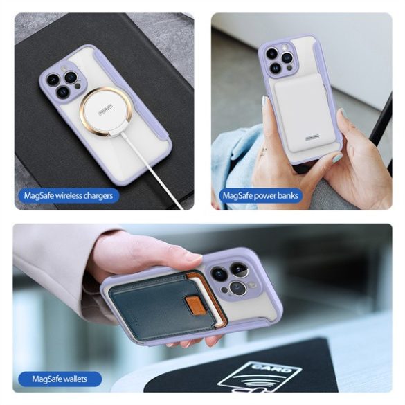 Apple iPhone 16e, Oldalra nyíló tok, stand, közepesen ütésálló, Magsafe kompatibilis, Dux Ducis Skin Pro Magsafe, lila